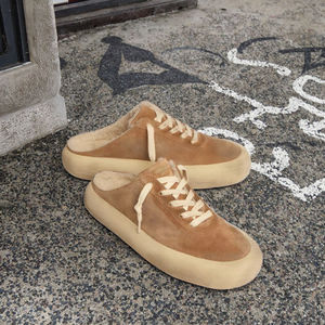 Chaussures décontractées rétro respirantes en daim de vache pour hommes et femmes, à semelle épaisse et amortissante, à enfiler, pour le printemps et l'automne - Product Image 3