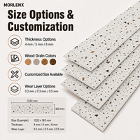 MORLENX Terrazzo-Look SPC-Bodenbelag Umweltfreundlich Wasserdicht Rutschfest Starrer Kern Klick-Vinylfliesen für Büro Schule Gewerbe