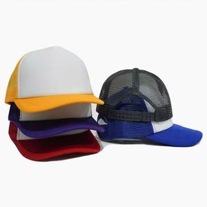 Casquettes de baseball pour enfants en maille respirante, personnalisables avec logo brodé ou imprimé, 5 panneaux, style camionneur, pour la plage, vente en gros - Product Image 4