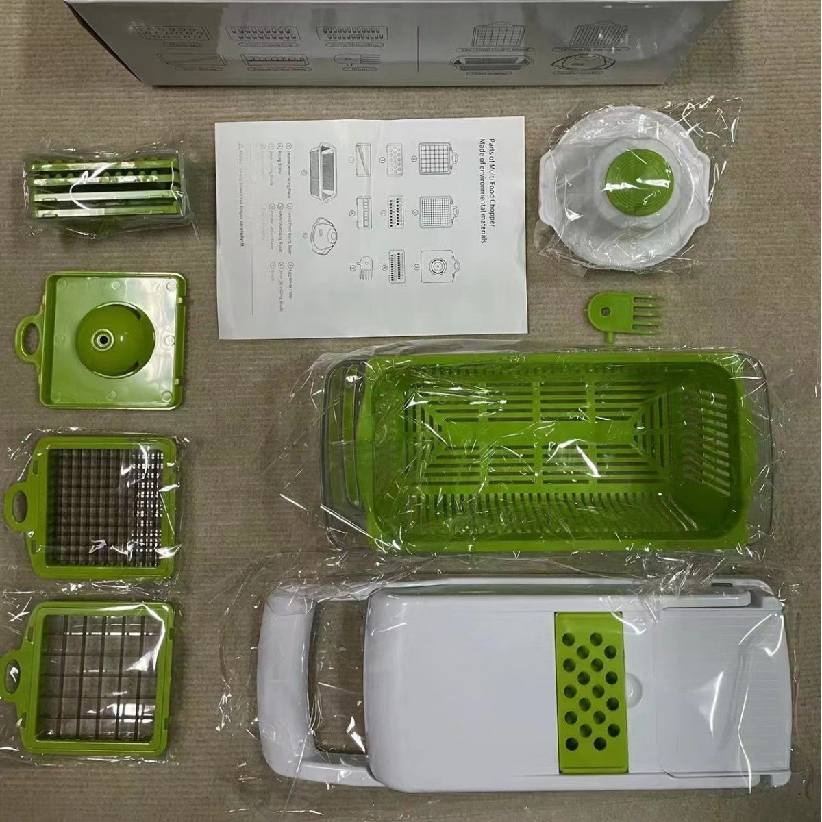 White and green 15-piece set-wb