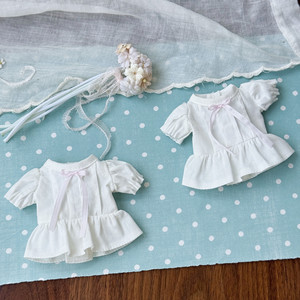 Robe de poupée blanche de style français pour tenues Zsiga de 10 cm, mini-vêtements <span class=keywords><strong>en</strong></span> dentelle pour poupée 1/6 BJD Kitty Plush Potato - Product Image 4