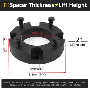 Toyota Tundra Front Wheel Flange Lift <b>Kit</b> 2 2.5 3 Inch Aluminum Alloy Heightening Pads for 07-19 <b>Models</b> - Product Image 5