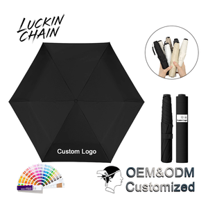 ร่มพับโลโก้สั่งทำ 8 ซี่โครง 100 ซม. เปิดปิดแบบมือหมุน เคลือบไนลอนสีดำ ป้องกันแดดฝน ร่มของขวัญโฆษณา - Product Image 1