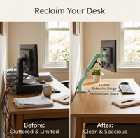 Support de moniteur ergonomique pour bureau à domicile, bras articulé à ressort mécanique pour programmeurs, concepteurs et postes de travail