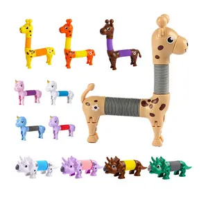 Animal Pop Tube New Arrival Stress Relief Stretch Pop Tube Fidget Toys Animal Pop Tube For Kids