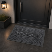 Tapis absorbant l'eau avec couche de fibres qui retient l'humidité et base en caoutchouc pour piscine, vestiaire et buanderie