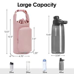 Funda protectora portátil de poliéster con cierre de hebilla para botella de agua y vaso térmico para deportes al aire libre, en stock - Product Image 3