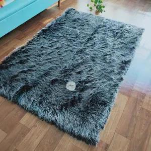 长方形超柔软蓬松人造毛皮羊皮区域地毯用于客厅装饰地毯地毯装饰