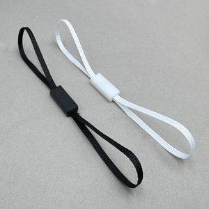 Cuerda de nailon con hebilla manual para cerrar etiquetas colgantes de plástico selladas, cuerda para anillas de etiquetas, cuerda para etiquetas colgantes con cierre de cinta de satén para ropa - Product Image 1