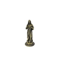 Statue Catholique Vert Antique 3D en Métal Doré, Ornements Bijoux, Décorations Maison Voiture Bureau, Artisanat, Figurine Croix