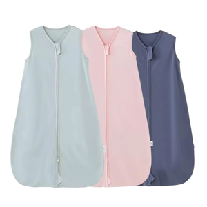 Sacs de couchage en mousseline pour bébé Sac de couchage léger en coton avec fermeture à glissière bidirectionnelle <span class=keywords><strong>0</strong></span>-<span class=keywords><strong>6</strong></span> <span class=keywords><strong>mois</strong></span> Couverture portable Sac de couchage pour bébé - Product Image 1