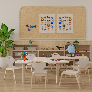 Juego de Muebles Interactivos para Jardín de Infancia Montessori, Muebles de Madera para Preescolar, Guardería, Aula, Mesa y Sillas - Product Image 2