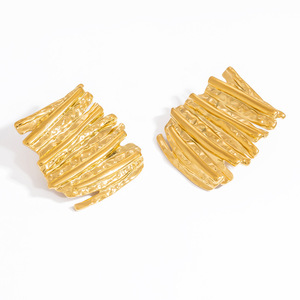 Pinzas para el Cabello de Acero Inoxidable, Diseño Plegado en Dorado y Plateado, Moda Casual para Mujer, EH11714G - Product Image 5