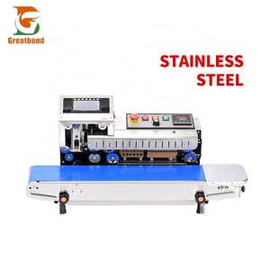 Machine de scellage FR-1600 en acier inoxydable avec arrêt d'urgence, pour sacs en plastique et aluminium, impression de date, cartouche d'encre thermique, jet d'encre, code QR - Product Image 1