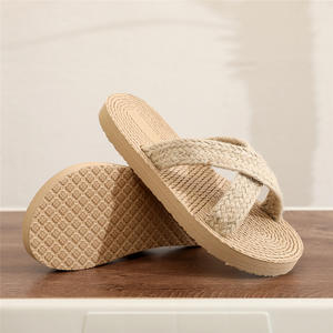 Sandali Sole da viaggio in <span class=keywords><strong>paglia</strong></span> da <span class=keywords><strong>donna</strong></span> con plateau infradito da <span class=keywords><strong>donna</strong></span> stile etnico <span class=keywords><strong>di</strong></span> tendenza coreana da spiaggia per pantofole - Product Image 1