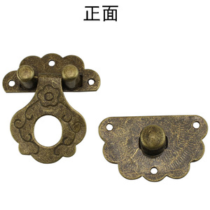 <b>Box</b> Buckle 36x40mm Antique Style Metal Flower <b>Lock</b> For Wooden <b>Box</b> Surface Mount Hinge Buckle - Product Image 3