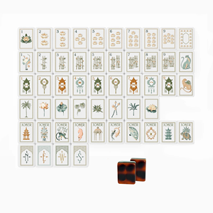 Nouvelle Collection 2026 : <span class=keywords><strong>Jeu</strong></span> de Mahjong Américain 160 Tuiles en Acrylique 4 Couches – Motif Tortue et Lotus Blanc – Édition Limitée - Product Image 2