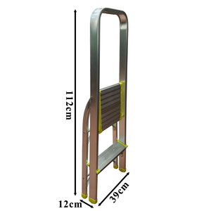 Échelle pliante en aluminium à <span class=keywords><strong>2</strong></span> <span class=keywords><strong>marches</strong></span> avec poignée et <span class=keywords><strong>marches</strong></span> antidérapantes, échelle légère pour la maison - Product Image 6