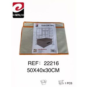 Scatola con Coperchio 50x40x30cm in Tessuto Non Tessuto, Contenitore Organizer con Coperchio MNJ - Product Image 3