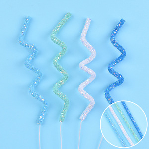 Ensemble chaud de 4 pièces bougies d'anniversaire torsadées spirale métallique Cupcake mince longues bougies de gâteau pour la décoration de fête de mariage d'anniversaire - Product Image 6