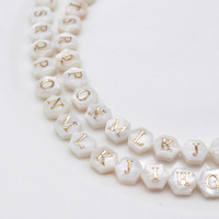 5 pièces 8mm naturel 26 lettre coquille blanche Alphabet entretoise perles pour la fabrication de bijoux bricolage à la main pendentif collier accessoires