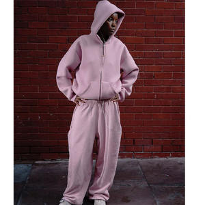 女性用プレーントラックスーツ高品質重い重量トラックスーツピンクユニセックストラックスーツ女性用 - Product Image 3