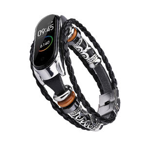 Cinturino in Pelle alla Moda con Perline per Smartwatch Xiaomi <span class=keywords><strong>Mi</strong></span> <span class=keywords><strong>Band</strong></span> 10 8 9 6 <span class=keywords><strong>5</strong></span> - Product Image 2