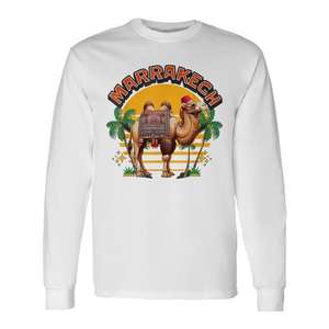 Camiseta de manga larga Marrakech Camel Sunset con diseño de viaje por Marruecos - Product Image 1