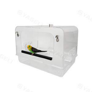 Yageli China Fabriek Custom Clear Transparant Grote Acryl Papegaai Huisdier Vogel Douche Box Badkooi - Product Image 5