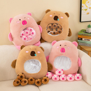 Capybara sac dessin animé triton <span class=keywords><strong>Animal</strong></span> Squishy Mini poupées en peluche oreiller bureau sieste nourriture Snack peluche Peluche cadeau en peluche jouet - Product Image 5