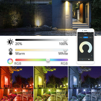 Projecteur LED intelligent WiFi RGB, contrôle par application, étanche, changement de couleur, pour le camping en plein air, les fêtes, la décoration de la cour