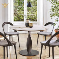 Table à manger ronde, mobilier italien, plateau en verre et marbre, pour restaurant, usine de fourniture