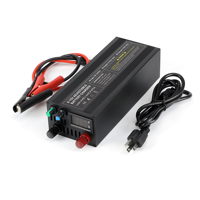 14.6V 12.6V 50A LI ION Lifepo4 Battery Charger Adjustable Voltage and Current Fast Charger Variable Voltage Battery Charger