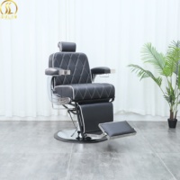 Chaise de barbier de salon haut de gamme en acier inoxydable, design traditionnel, durable, écologique, ergonomique, en similicuir, réglable en hauteur
