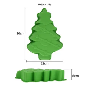 แม่พิมพ์อบซิลิโคนรูปต้นคริสต์มาส-ถาดธีมวันหยุดเกรดอาหารสำหรับคุกกี้แบบทำมือขนมช็อคโกแลตเค้กและขนมปัง - Product Image 4