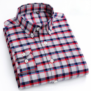 Camisa a cuadros de algodón para hombre, camisa de manga larga para jóvenes y ancianos, venta al por mayor, otoño e invierno, nueva - Product Image 3
