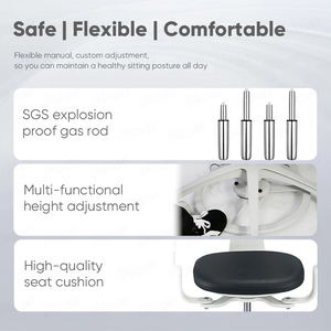 Taburete para Asistente <span class=keywords><strong>Dental</strong></span>, Silla <span class=keywords><strong>Dental</strong></span>, Silla para Consultorio <span class=keywords><strong>Dental</strong></span>, Silla para Médico <span class=keywords><strong>Dental</strong></span>, Silla de Esponja de Alta Densidad de PU para Consultorio <span class=keywords><strong>Dental</strong></span> - Product Image 4