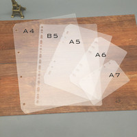 Classique épais PP liant planificateur cahier 6/21 trous diviseur d'index Transparent mat séparateur à feuilles mobiles A5 PVC spirale