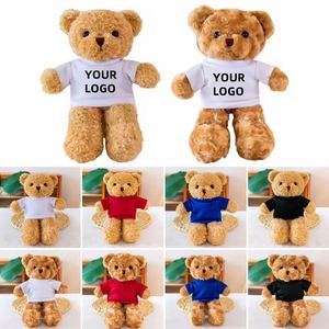 Custom Promotional Gifts T-shirts Brown <b>Bear</b> Personalized <b>Cute</b> Plush Toys Standing Style Plush Teddy <b>Bear</b> for Advertising Events - Product Image 1