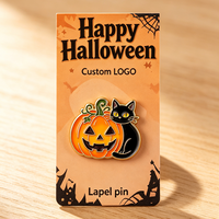 En gros, Broche de revers en émail souple, thème Halloween (Citrouille, Lanterne, Fantôme), style dessin animé amusant, thème horreur, avec carte de support et logo personnalisé