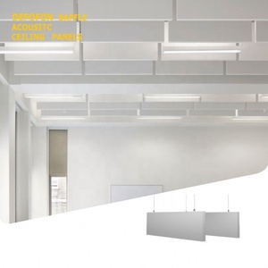 Panneaux acoustiques ondulés en laine de verre pour suspension au <span class=keywords><strong>plafond</strong></span>, insonorisants, <span class=keywords><strong>à</strong></span> <span class=keywords><strong>coller</strong></span> avec bande adhésive, faciles <span class=keywords><strong>à</strong></span> installer - Product Image 1