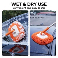 Brosse de lavage de voiture à manche rétractable et flexible, en microfibre douce, sans rayures, outil de detailing automobile, poignée ergonomique pour voiture, camion, SUV