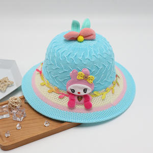 <span class=keywords><strong>Sombrero</strong></span> <span class=keywords><strong>de</strong></span> paja estilo personaje <span class=keywords><strong>de</strong></span> princesa al por mayor para bebés niñas protección solar durante viajes <span class=keywords><strong>de</strong></span> verano - Product Image 4