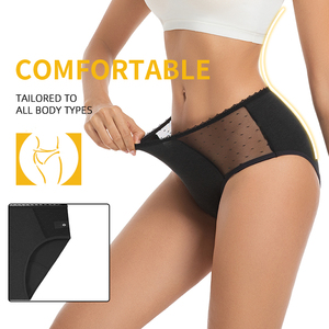 Ropa interior Menstrual de tela ecológica de cáñamo Tencel biodegradable de 4 capas de cintura alta para mujeres bragas Hipster a prueba de fugas - Product Image 4