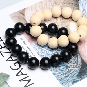 100Pcs 16mm <strong>Black</strong> Unfinished Wooden Loose Spacer <strong>Beads</strong> with 4mm Hole for Jewelry/ Garlands Making Home Decoration - Product Image 6