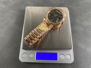Montre mécanique de qualité supérieure 40 mm, usine PPM, acier 904L, mouvement 3255, 228235, poids 208 g, or rose, montre verte, modèle Président - Product Image 4