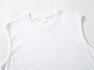 Débardeur musculaire sans manches en coton pur tricoté 220 GSM, coupe ample décontractée, respirant, séchage rapide, logo personnalisé, streetwear - Product Image 3