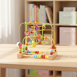 Juguete de Madera para Enhebrar Cuentas de Gran Tamaño, Juego Educativo para Niños de 2 a 4 Años, Mejora <span class=keywords><strong>la</strong></span> Coordinación Mano-Ojo, Unisex, Caja de Colores - Product Image 1