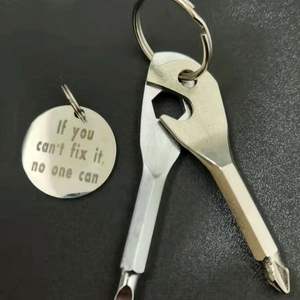 Porte-clés multi-outils EDC en acier inoxydable, jeu de tournevis portable avec ouvre-bouteille, 13 fonctions pour usage extérieur et bricolage - Product Image 4