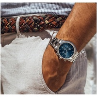 Montre à quartz Offre Spéciale pour hommes DW Chronographe 42mm Link Montres à bracelet en acier inoxydable argenté